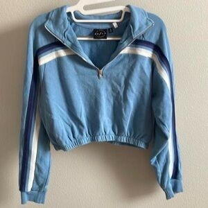PS/LA half-zip cropped pullover sweatshirt